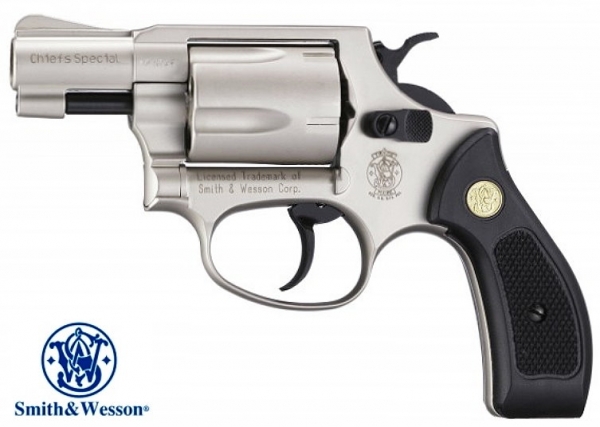 S&W Chiefs Special Revolver 9mmR Blank Firing Nickel Smith & Wesson